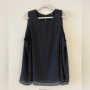 Torrid Clip Dot Shimmer Tank Sleeveless Blouse in Black, Size 3X
